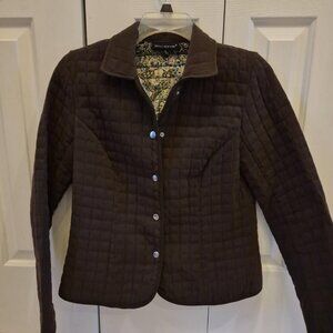 Ladies brown quilted jacket - size 10 -